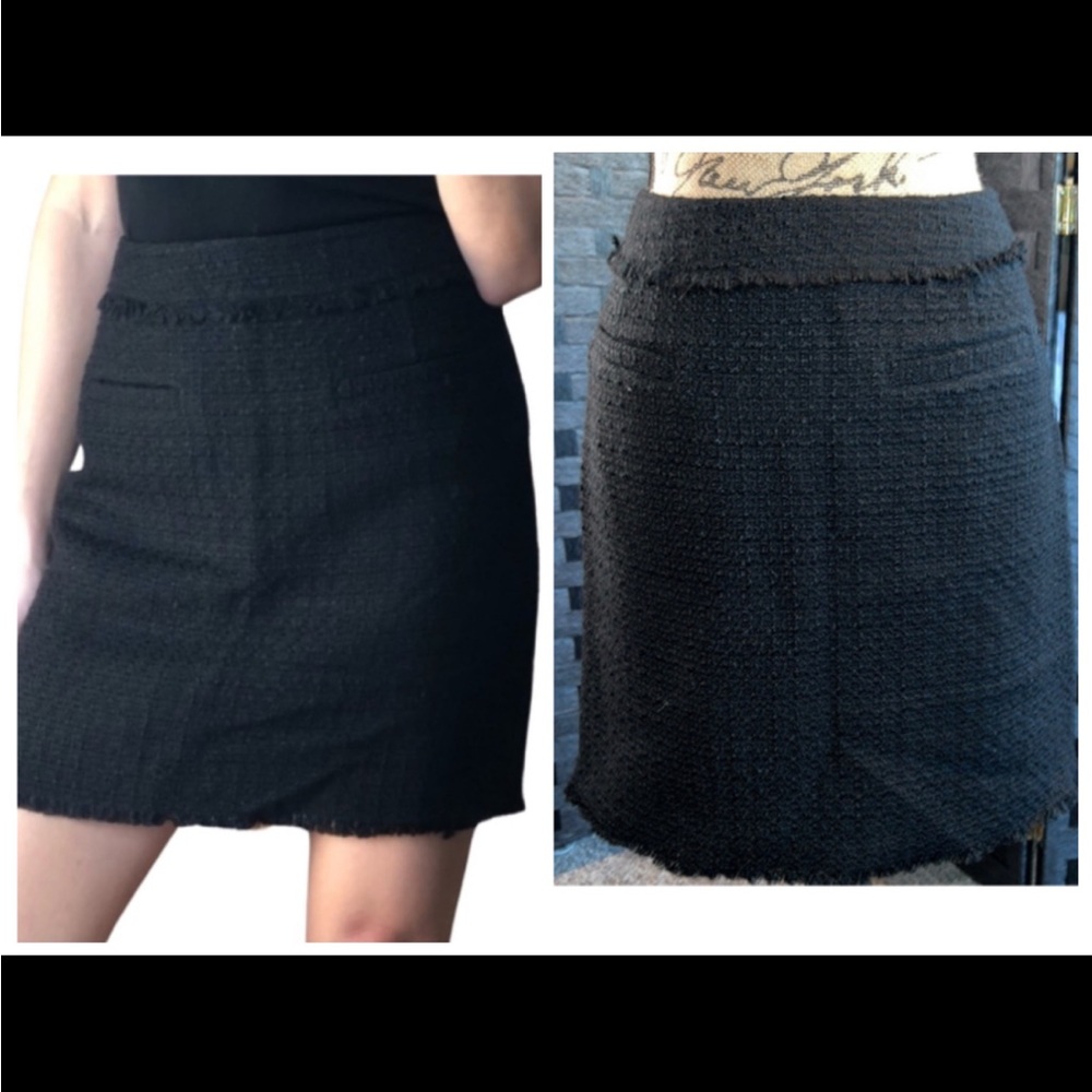 H&M skirt in thick textured-weave fabric. Black. EUC.